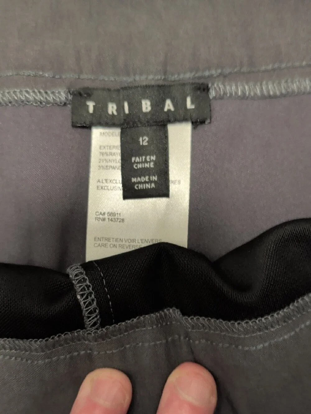 Tribal NWT Size 12 Muted Grey Pull on Tummy Control Work Trousers - Picture 3 of 7